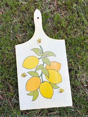 Vintage 60s/70s Lemons Lorrie Design Wood Cutting Board